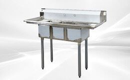 C3T101410 10LR 50 ins Stainless Steel 3 Compartment Sink NSF