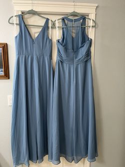 2 Steel Blue Bridesmaid Dresses Thumbnail