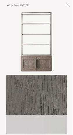 Restoration Hardware Machinto Double-Door Sideboard & Hutch in Grey Oak/Pewter