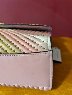 Coach Parker Colorblock Quilted leather rivet Crossbody Pink purse