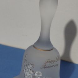 VIKING GLASS BELL - HAPPY 50TH ANNIVERSARY 6.5"×4" - V80