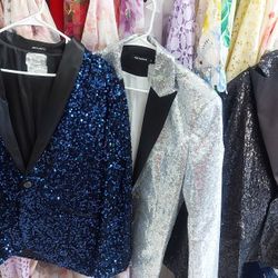 Formal Men Prom Sequin Dress Jacket Coat