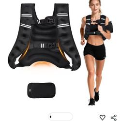 Weighted Vest for Women Men, 8lb/12lb/16lb/20lb Weighted Running Vest with Reflective Stripe, Detachable Phone Pouch for Workout, Walking, Strength Tr