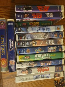 Lot Of 13 Kids Vhs Disney Movies Free Willy Flubber Space Jam Mighty Ducks