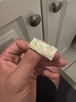 10k gold 100 dollar bill 2 finger ring