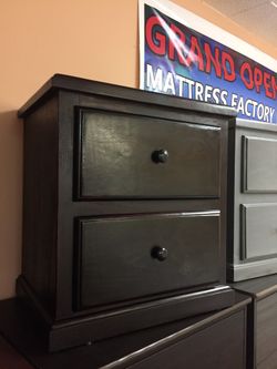 All Black Pinewood Night Stand