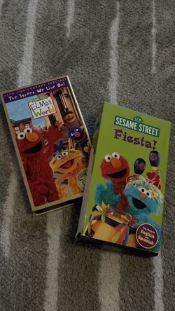Rare Sesame Street Fiesta 1988 & Elmos World The Street We Live On 2004 VHS