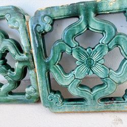 Vintage Jade Breezeway Tile Antique Chinese architecture design ceramic large