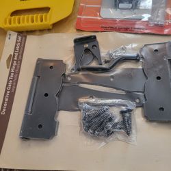 5 items! New Garage Lock, new Gate lock and hinges new vintage radio shack connector, new computer laptop mouse,  and new adhesive spreader