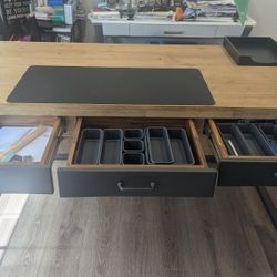 Computer Writing Desk With File Cabinet Set