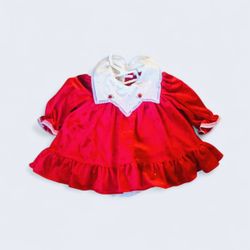 vintage red velvet baby or toddler Material 