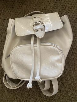 NEW white leather bag backpack
