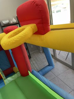 Bounce House For Kids WELLFUNTIME Inflatable Bounce House With Slide, Blower, Kids Bounce Castle Indoor