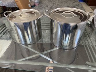 Huge Pots ,  Brand New ,  Large size and medium size  ,  (  Large size  20 quart stack pot )  ( medium size 16 quart  stack pot )  both for
