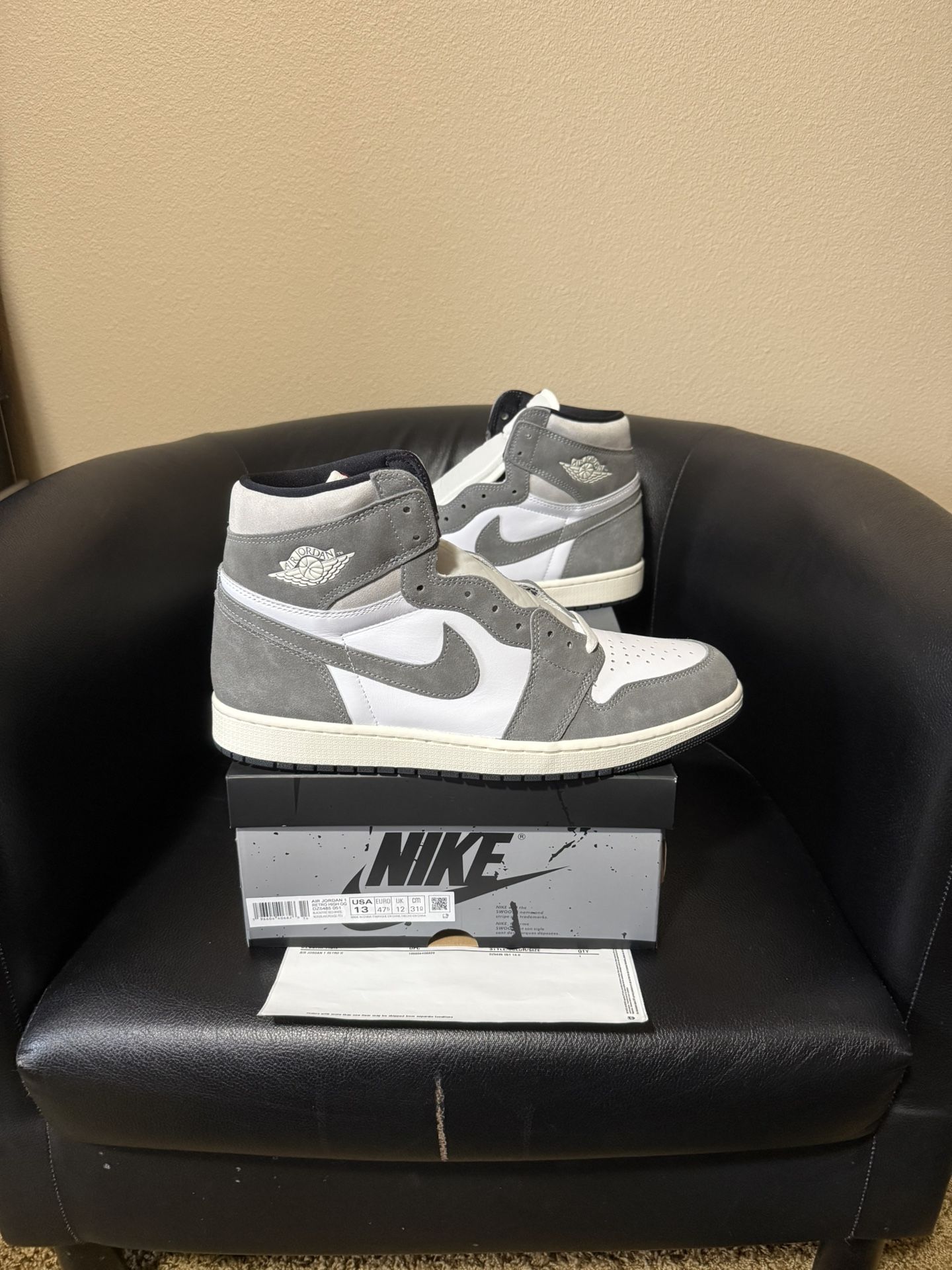 Brand new Air Jordan Washed Black 1’s size 13 with original box and proof of.