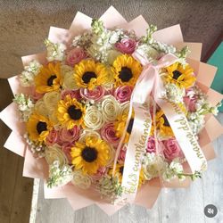 Rose Sunflower Mixed Bouquet Ramo 