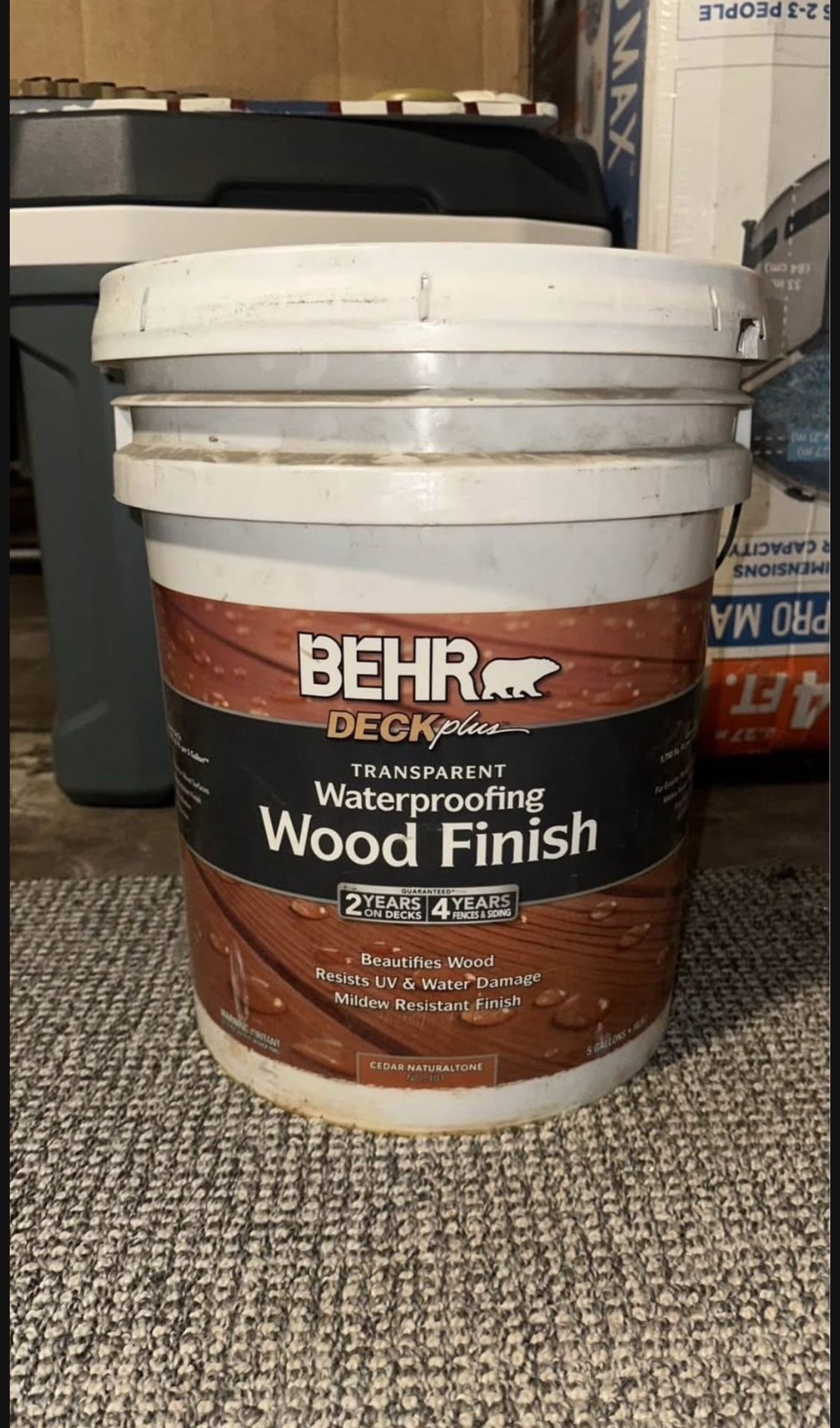 Behr Wood Stain & Finish Cedar Naturaltone Transparent Waterproofing Exterior 5 Gal