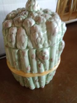 Asparagus cookie jar.