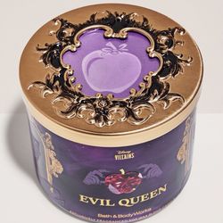 Gorgeous Limited Edition!©️Disney VILLAINS BATH & BODY WORKS💜🪞🍎👑EVIL QUEEN👑🍎🪞💜Wickedly Enchanting 3-wick Candle