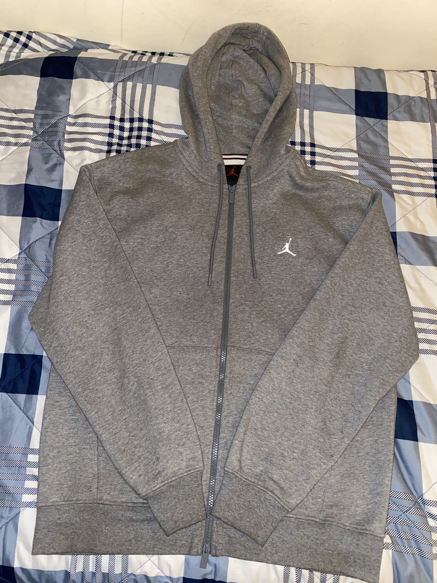 Gray Jordan Brooklyn Fleece Full Zip Up Hoodie