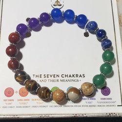 The Seven Chakras Bracelet. Genuine Gemstone. 