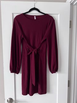 Crew neck long sleeve sweater dress