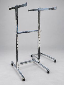 Chrome 4-Way Clothing Rack with Casters