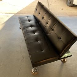 Black Leather Futon