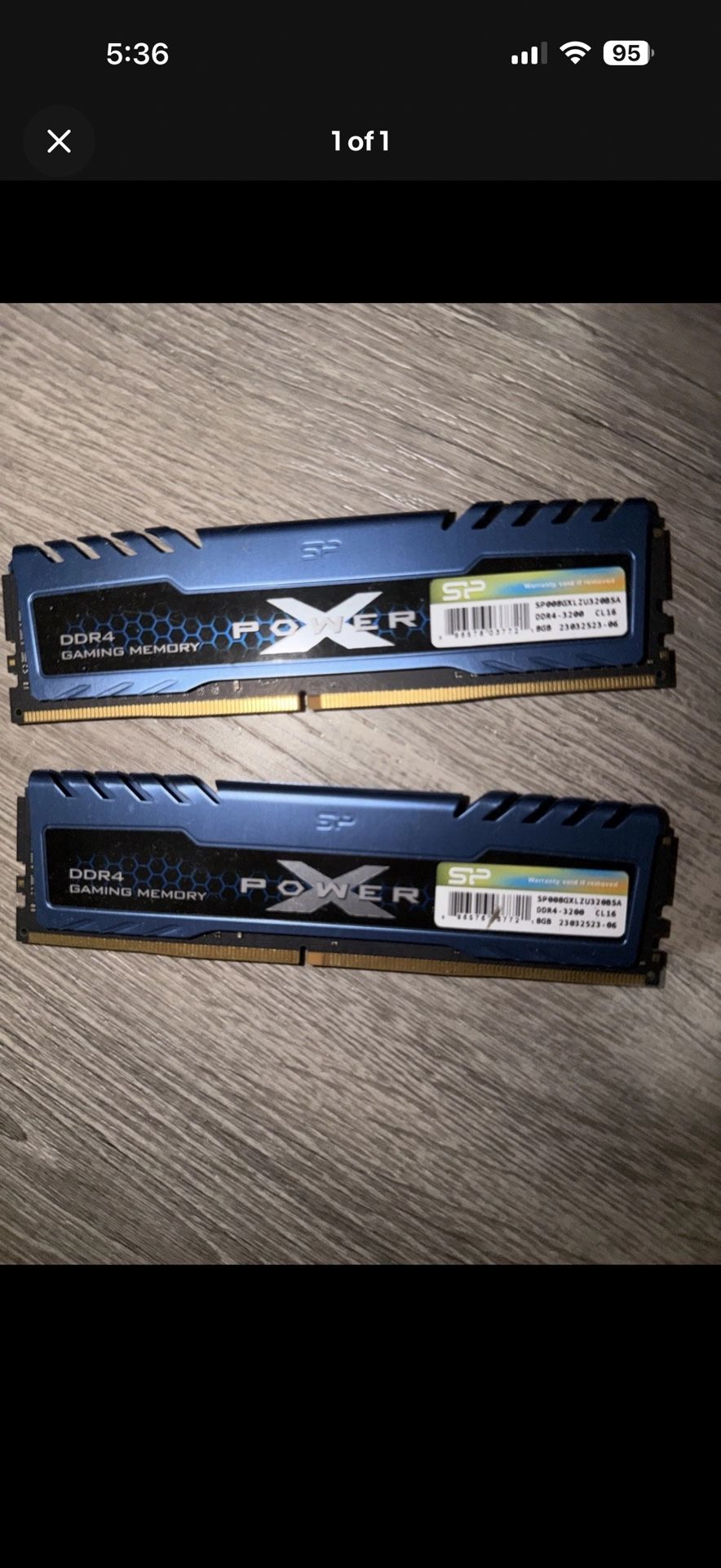 Silicon Power 16GB (2 x 8GB) PC4-25600 (DDR4-3200) Memory (SP016GXLZU320BDA)
