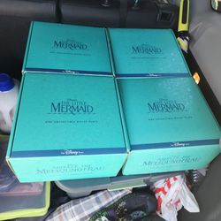 Disney Parks Little Mermaid 3D Plate Set Of 4
