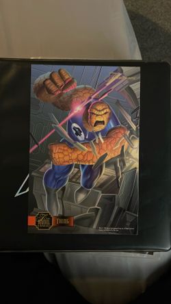 1995 Flair Marvel Annual THING Promo 6.5x10" Trading Card (Grade 8.5)