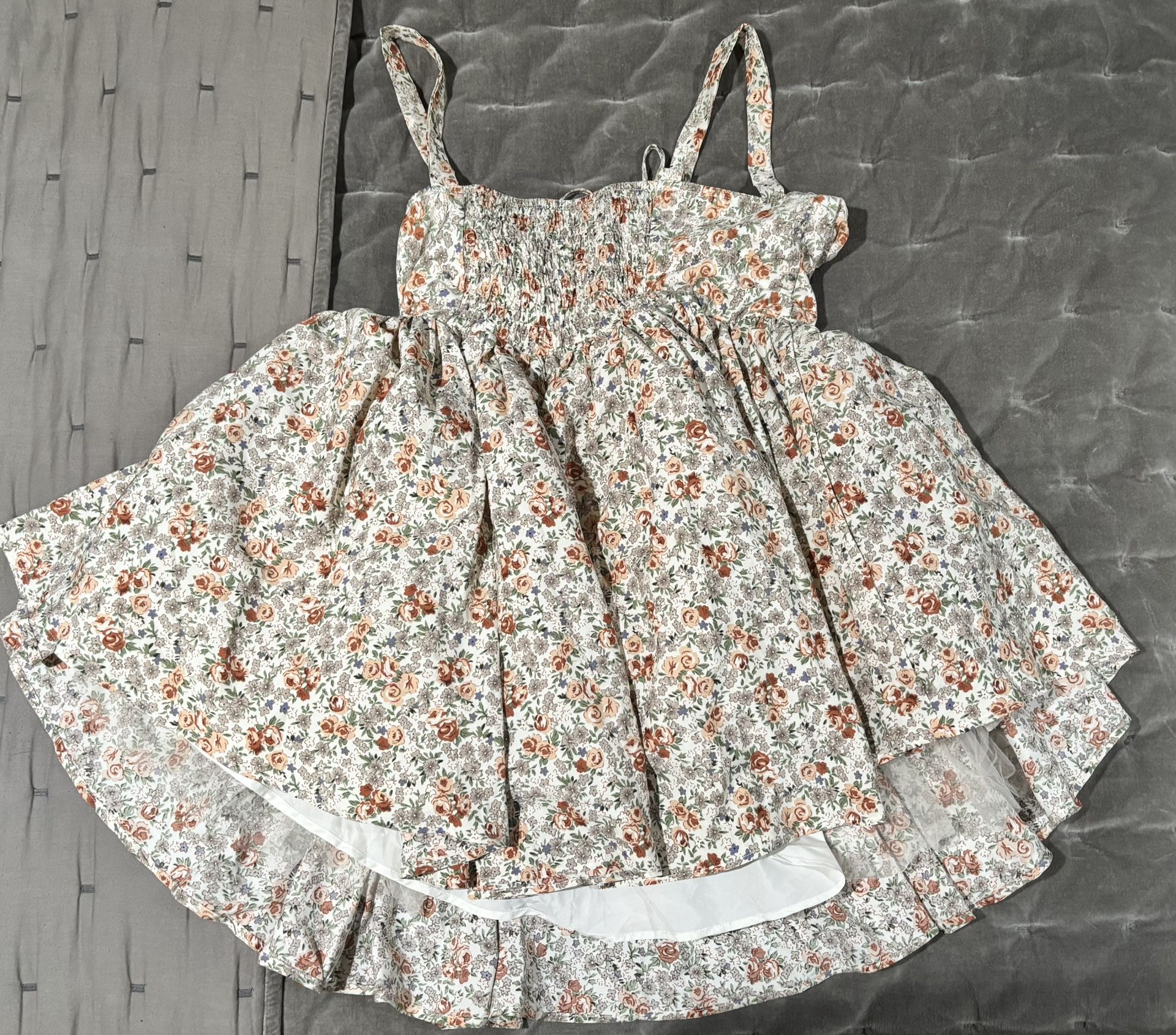 Shein Floral Ruffle-Lined Smocked Sundress – Size XL