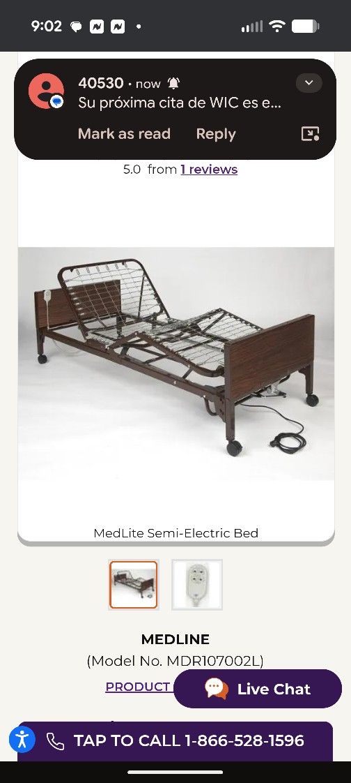 Medline Semi Electric Basic Home care Bed