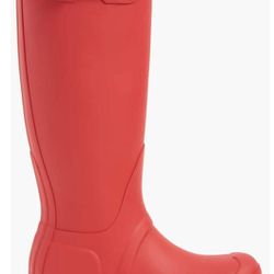 NEW Hunter Womens Original Tall Rain Boot In Military Red Size 9