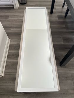 Tall long white frame standing hanging mirror