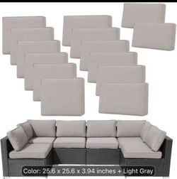 Brand new! 14pieces Patio Cushion Covers Outdoor Couch Cushions Covers Splashproof Sofa Slipcovers Set with Zippers, Patio Furniture Protector - Cover