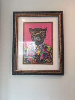 Framed Black Panther in Suit Wall Art