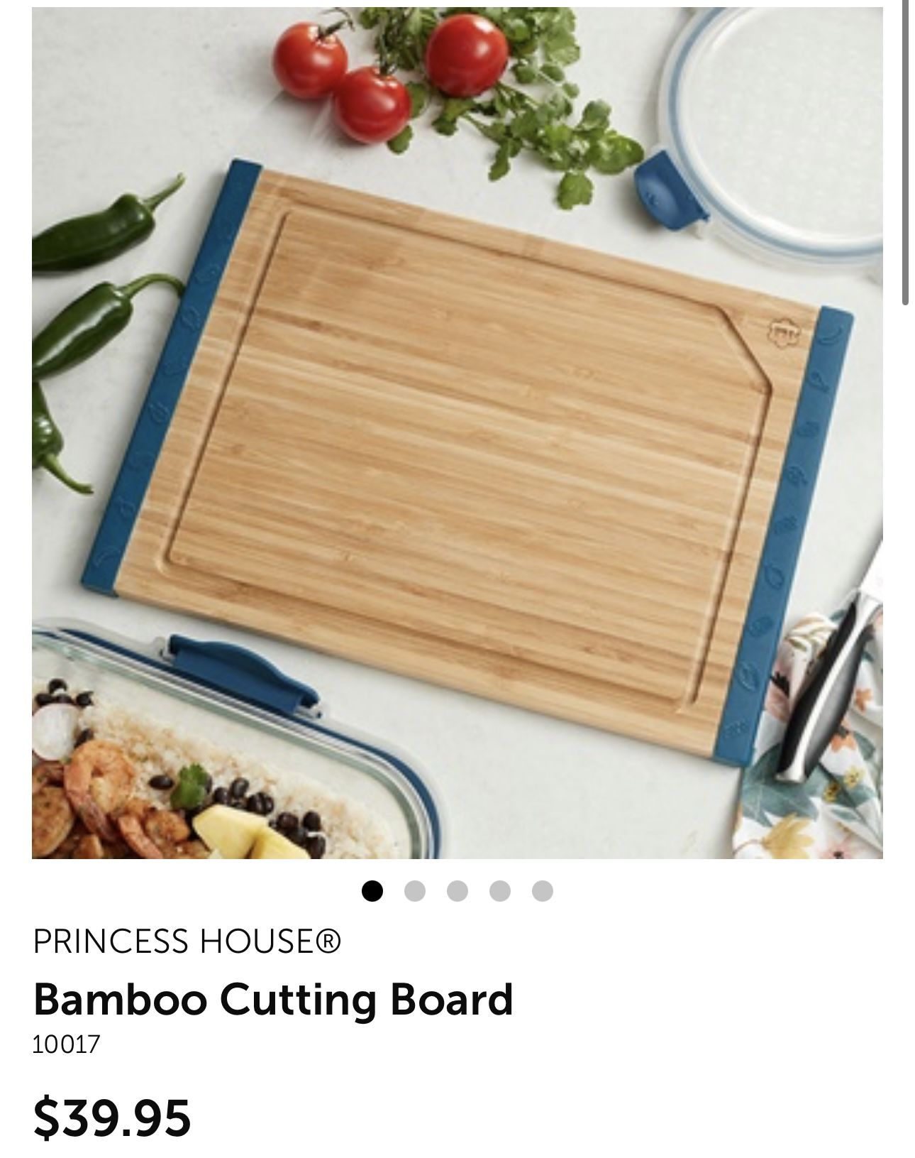 Princess house bamboo cutting board