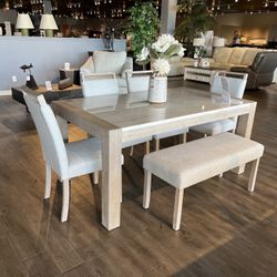 Table, 4 Chairs And Bench 