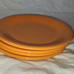 4 Fiestaware Orange Tangerine Dinner Plates Mcm