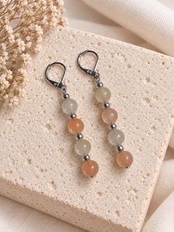Beaded Drop Earrings with Lever-Back Closure