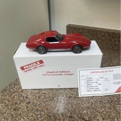 DANBURY MINT 1974 CORVETTE MIGLIA RED LIMITED EDITION 1/24 SCALE DIECAST.