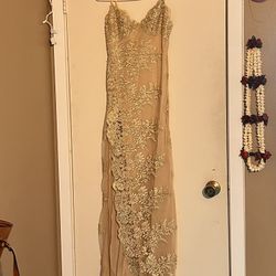 Beautiful Gold & Beige Dress