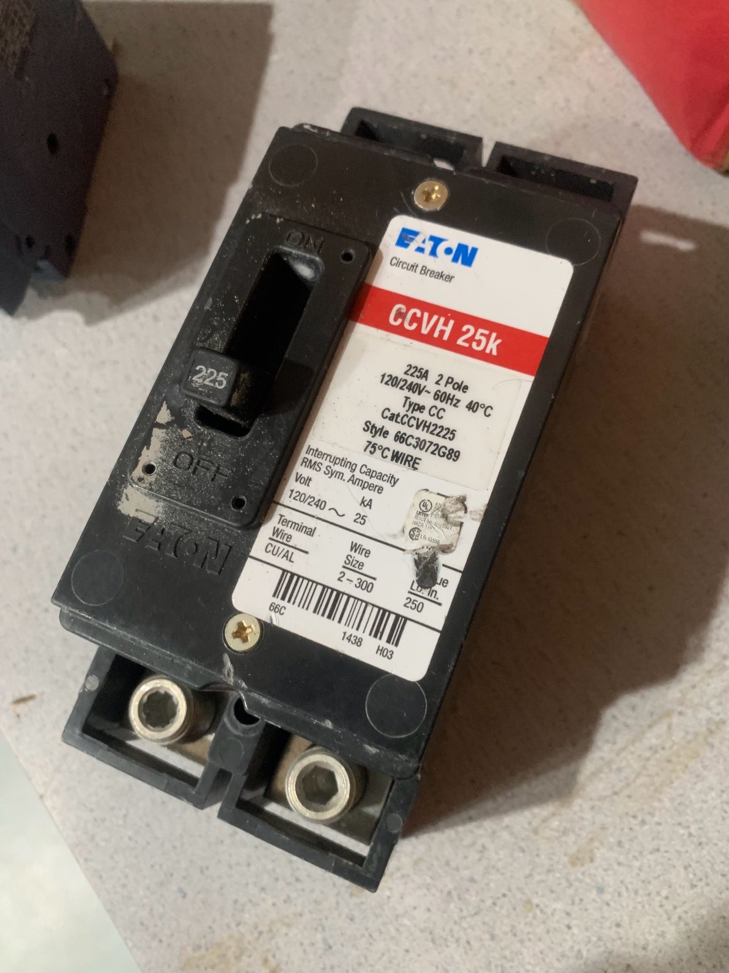 Eaton CCVH 25k 225A 2-Pole Circuit Breaker – Commercial / Industrial Grade