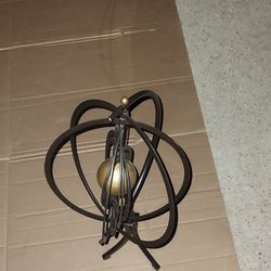 Armillary Sphere Globe 3 Leg Base Metal And Brass Sculpture 