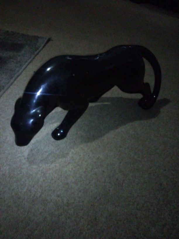 Vintage Ceramic Black Panther Figurine 