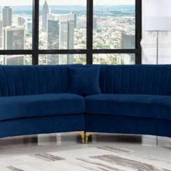 Jackson Velvet Navy 2pc. Sectional

