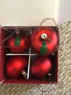 Set of 4 apple Christmas ornaments