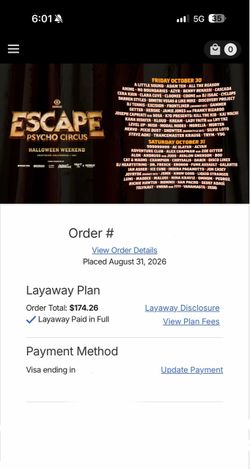 Escape Halloween ticket