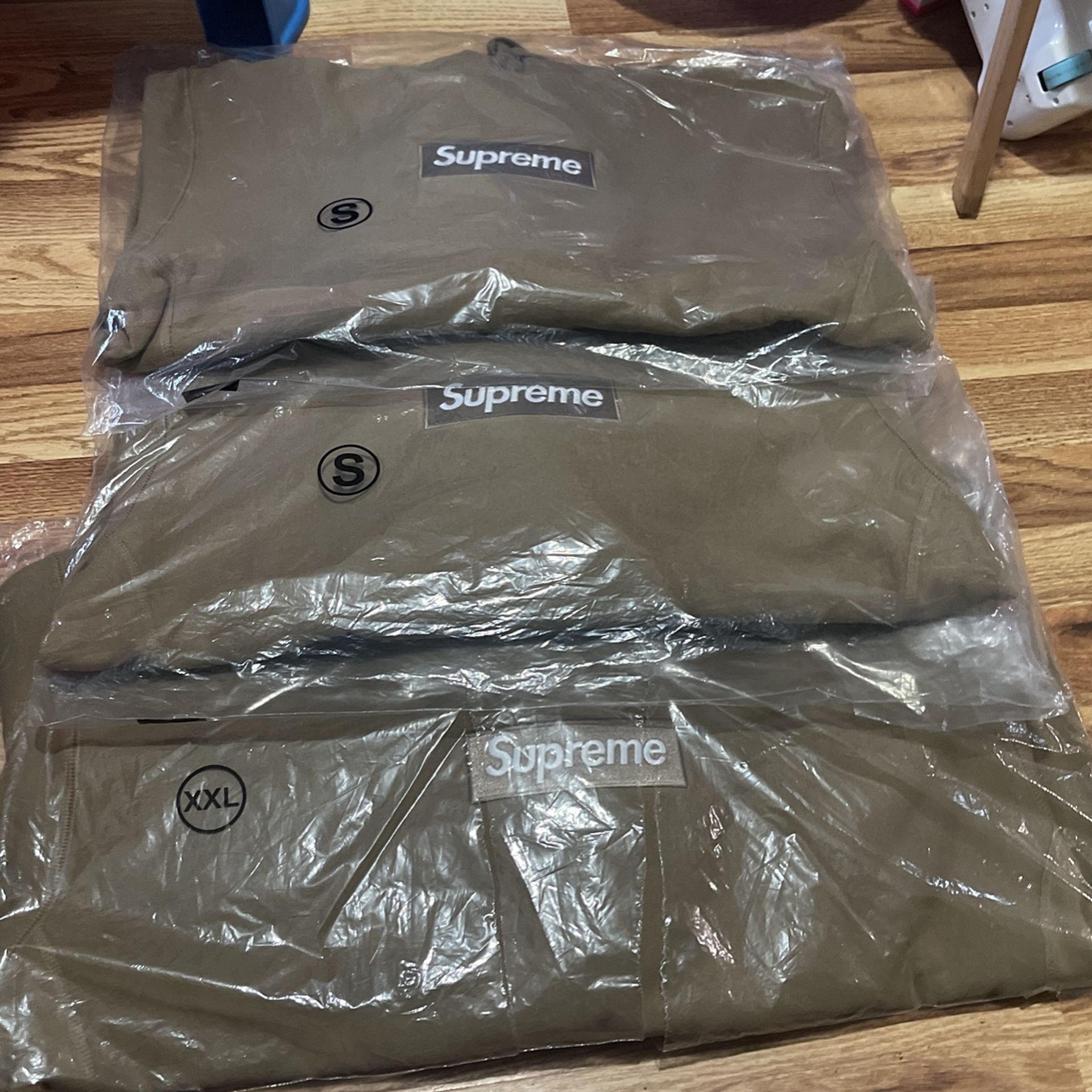 Supreme Box Logo Hooded Dark Sand